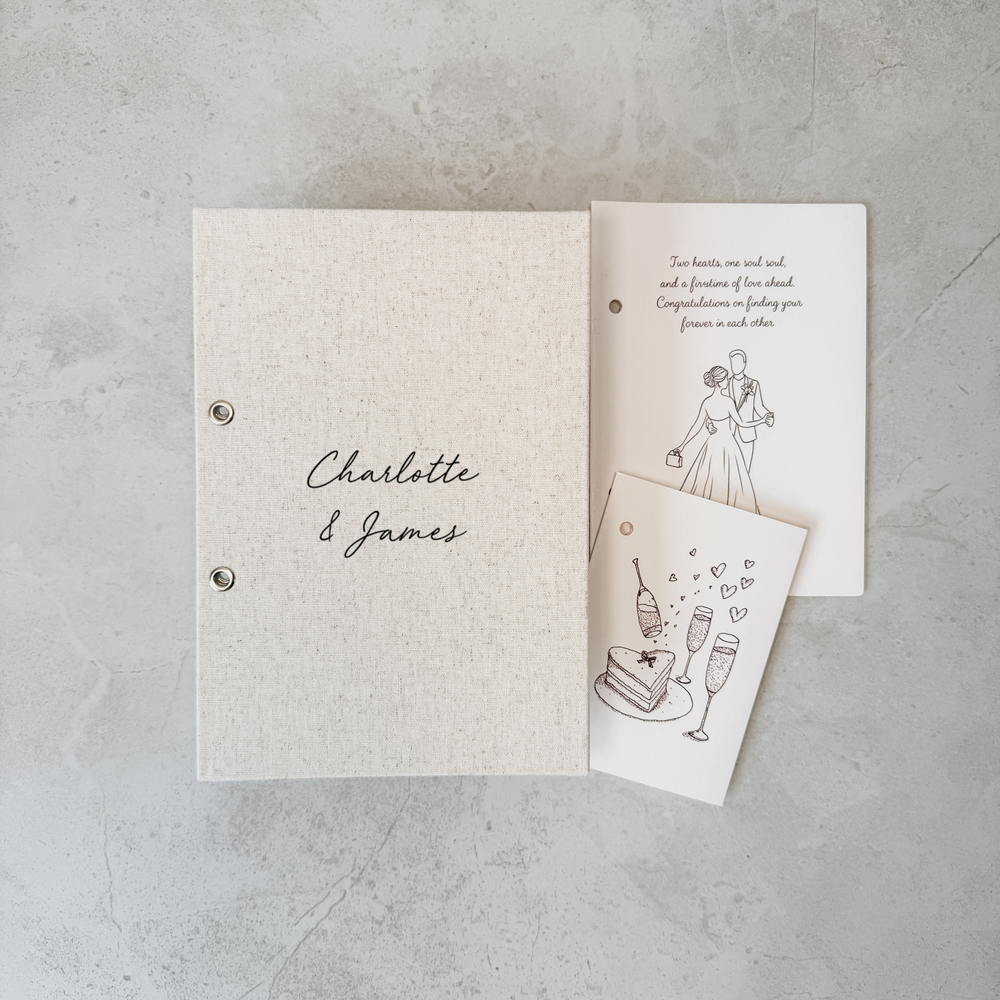 Custom Wedding Card Organiser - Linen Greetings Card Holder D19