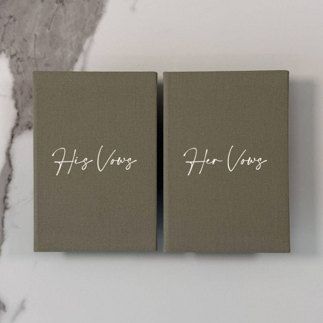 Custom Wedding Vow Books - Linen Vow Books D20