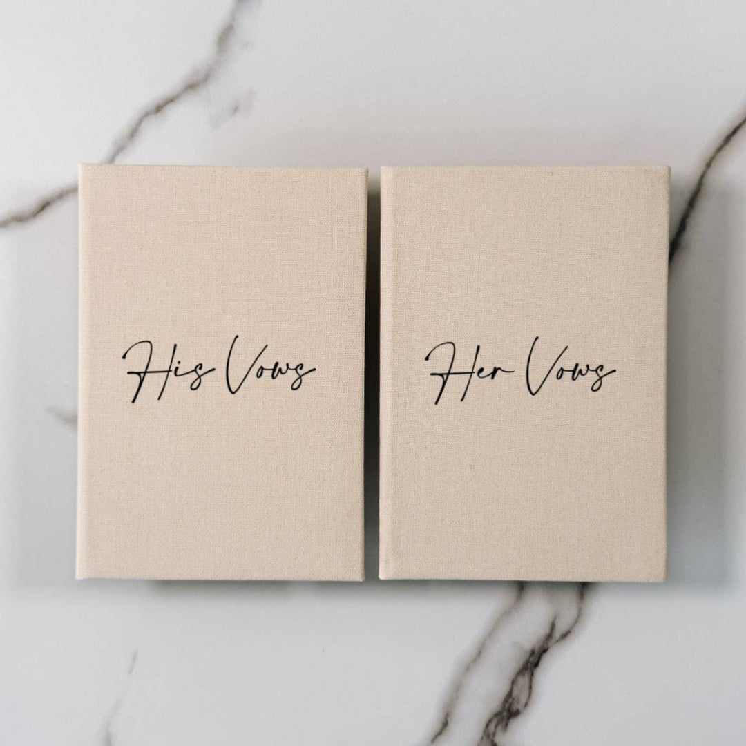 Custom Wedding Vow Books - Linen Vow Books D20