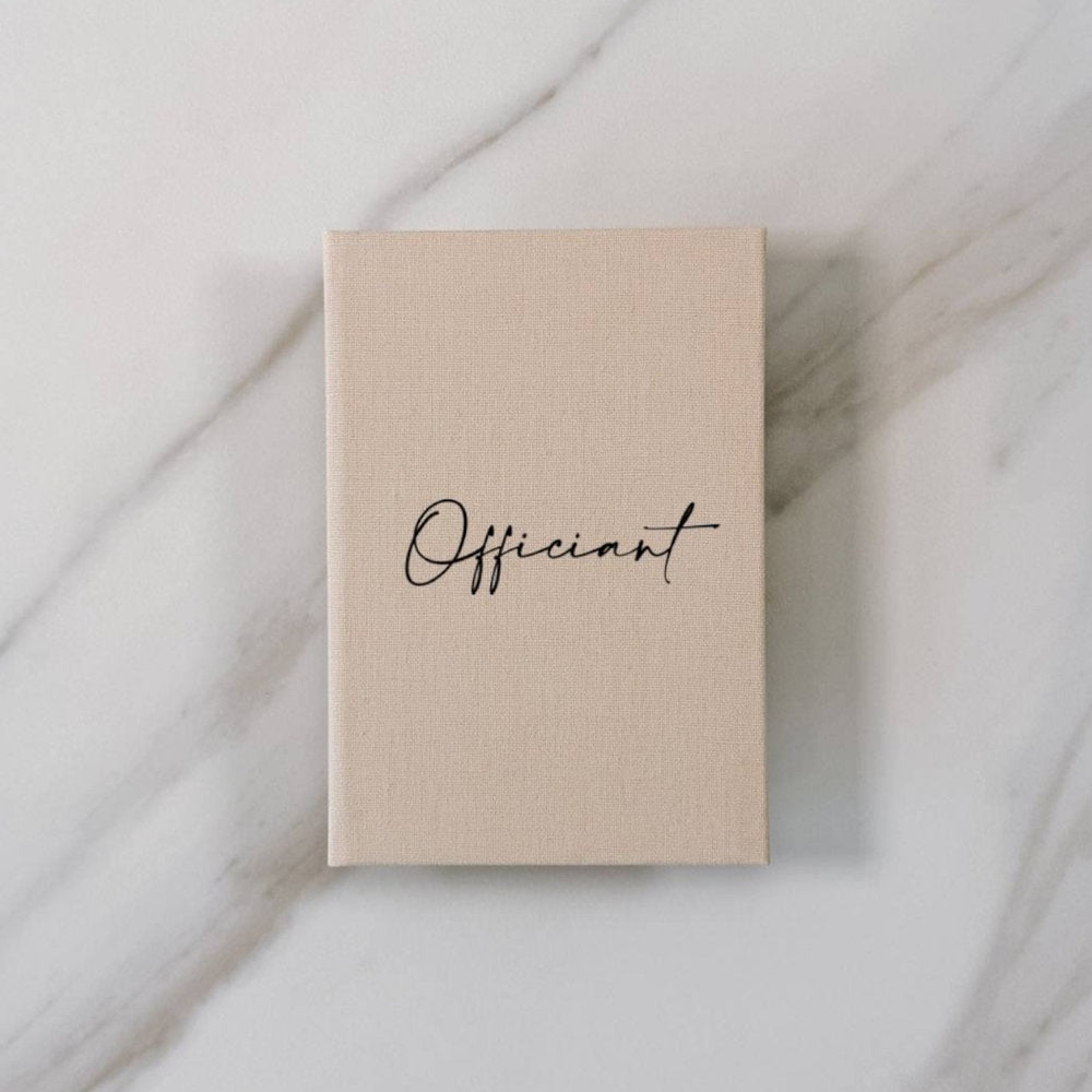 Custom Wedding Officiant Book – Linen Celebrant Book D20