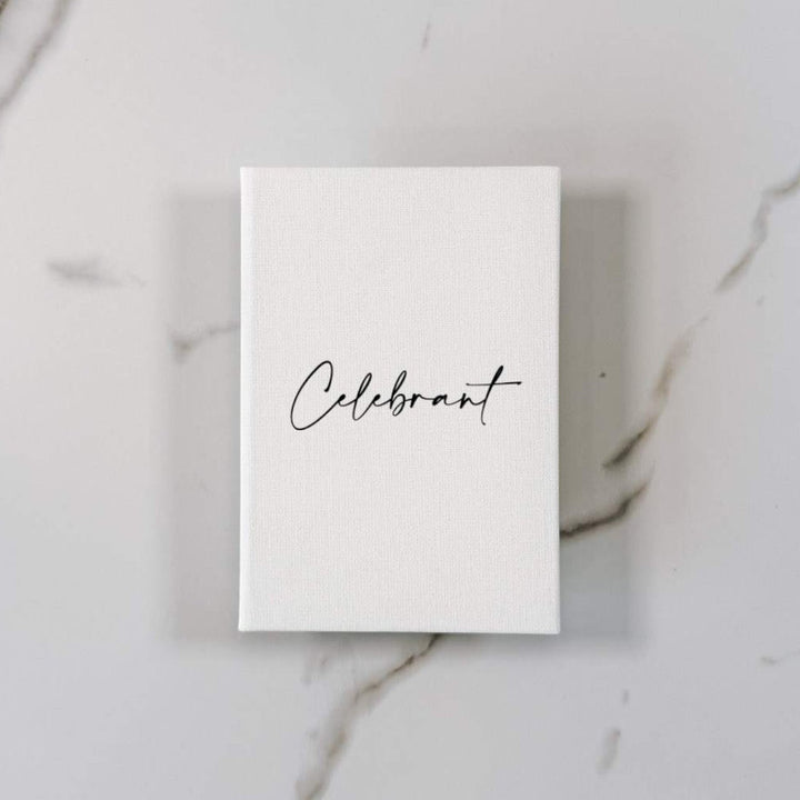 Custom Wedding Officiant Book – Linen Celebrant Book D20