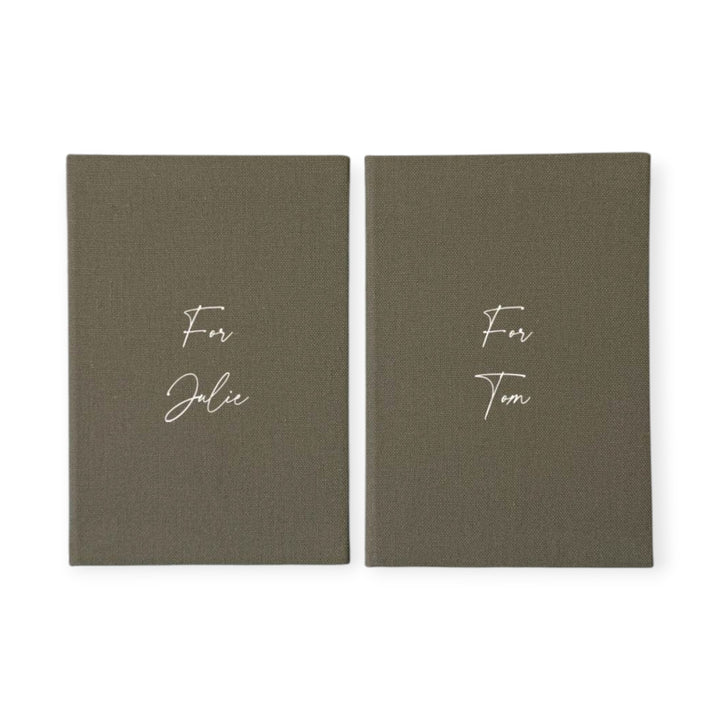 Custom Wedding Vow Books - Linen Vow Books D21