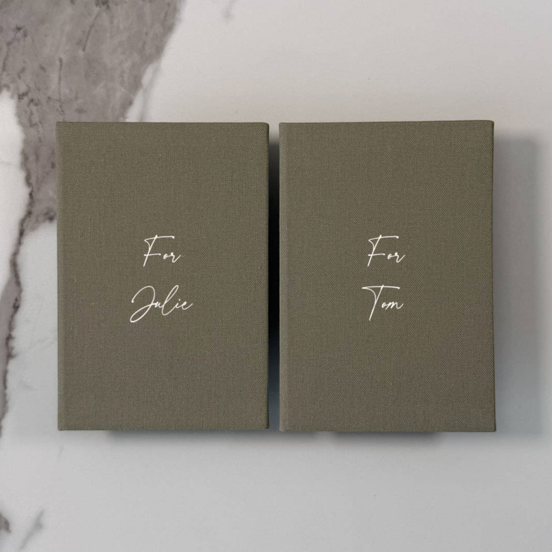 Custom Wedding Vow Books - Linen Vow Books D21