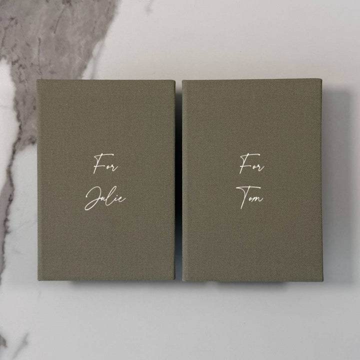 Custom Wedding Vow Books - Linen Vow Books D21