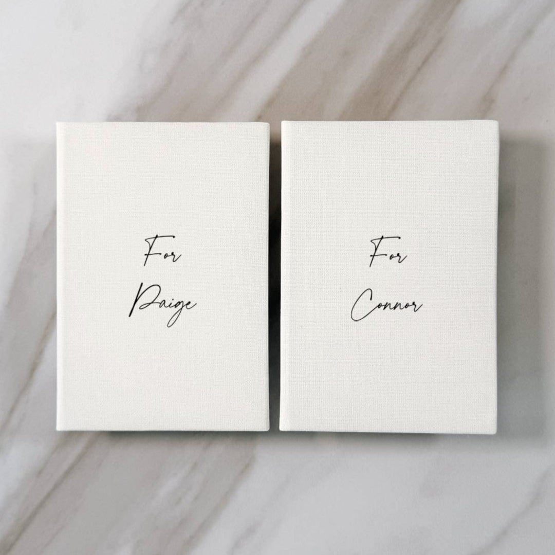 Custom Wedding Vow Books - Linen Vow Books D21