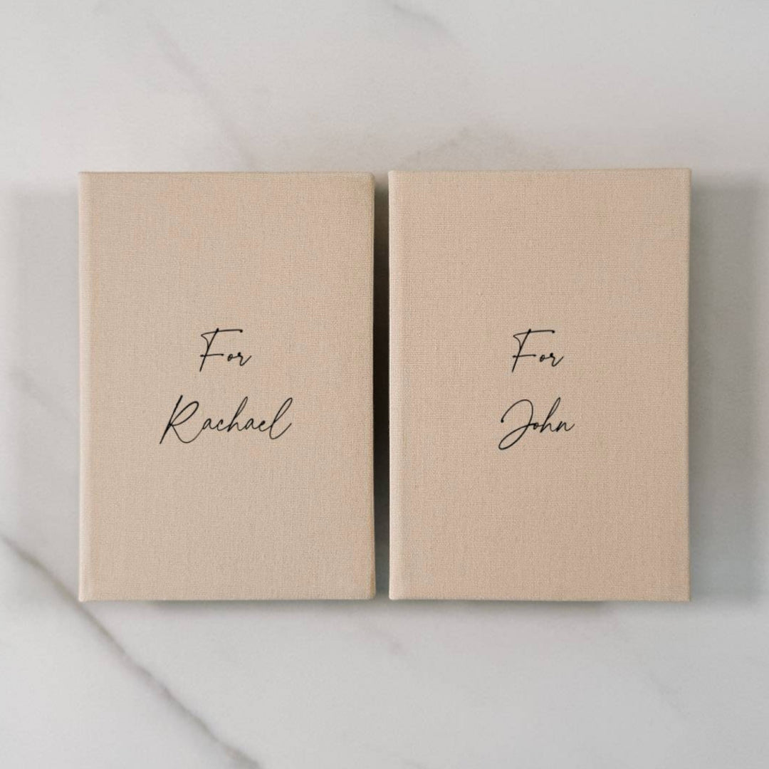 Custom Wedding Vow Books - Linen Vow Books D21