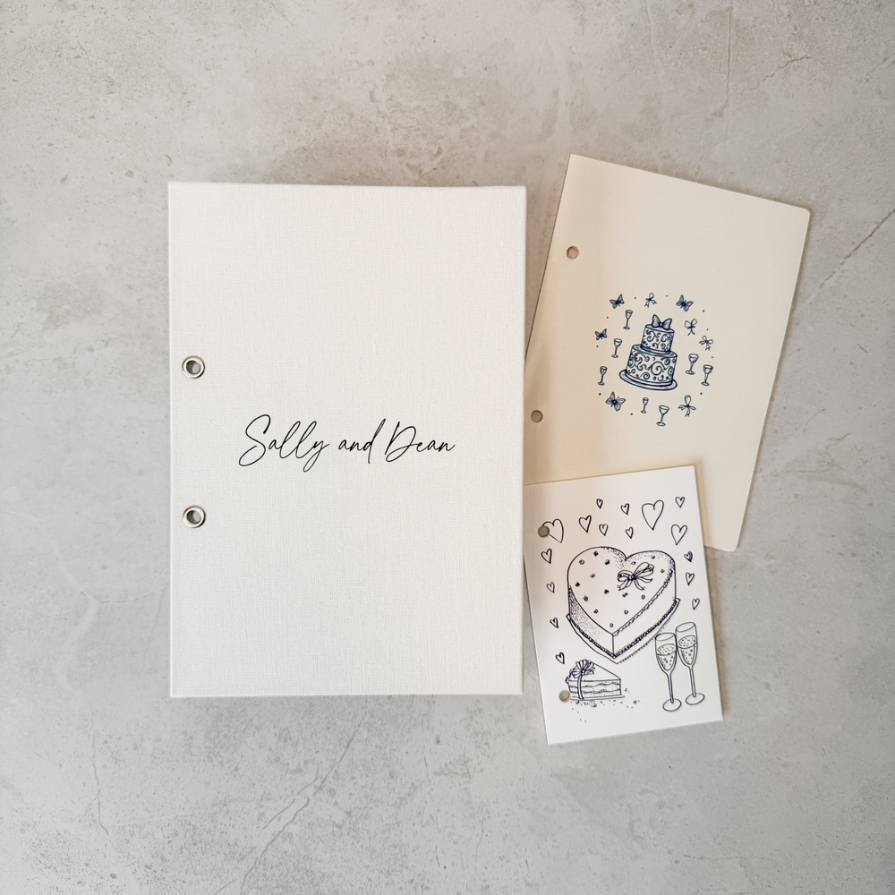 Custom Wedding Card Organiser - Linen Greetings Card Holder D21