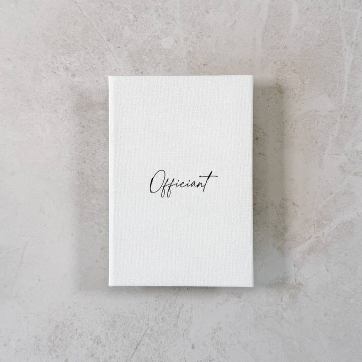 Custom Wedding Officiant Book – Linen Celebrant Book D21