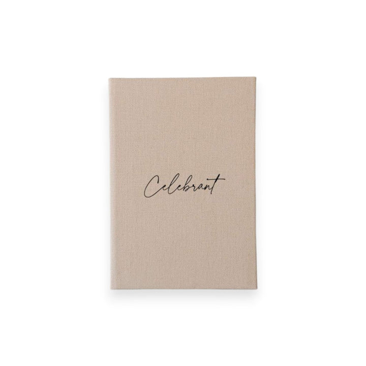 Custom Wedding Officiant Book – Linen Celebrant Book D21