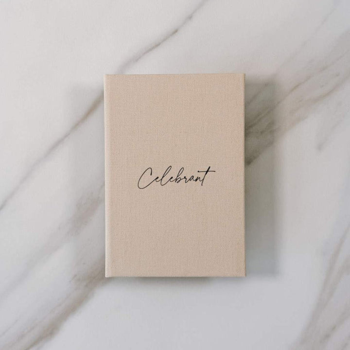 Custom Wedding Officiant Book – Linen Celebrant Book D21
