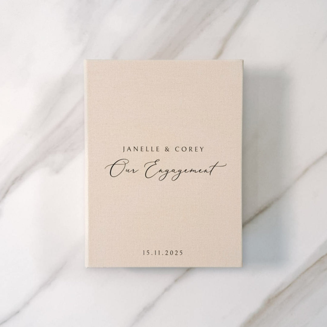 Custom Engagement Photo Album - Linen Engagement Instax Album D32