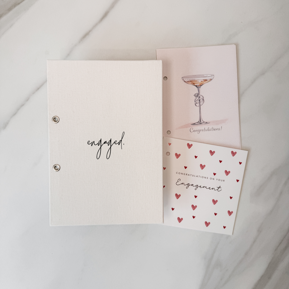 Custom Engagement Card Organiser - Linen Greetings Card Holder D33