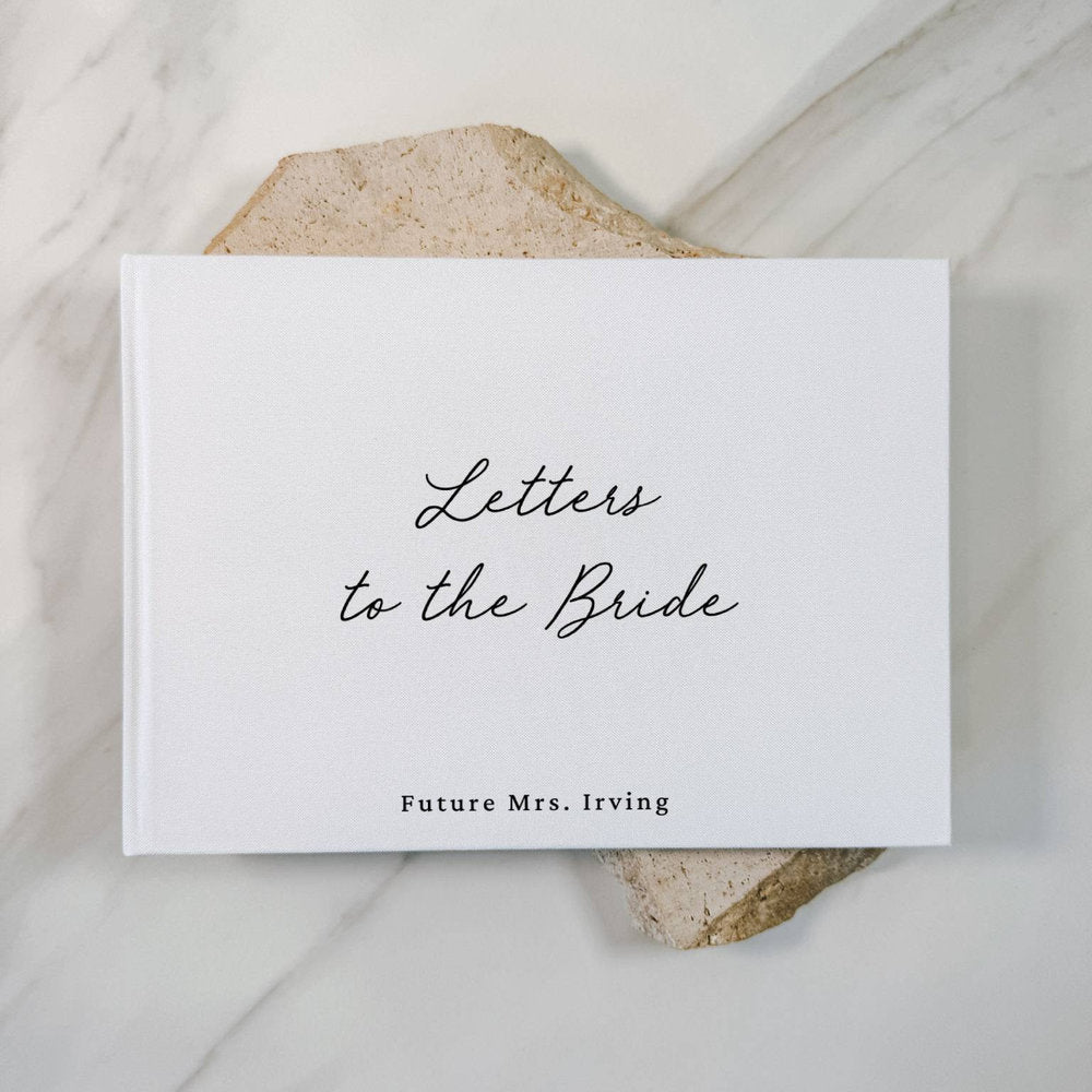 Custom Bridal Guest Book - Linen Landscape D44