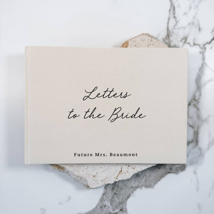 Custom Bridal Guest Book - Linen Landscape D44