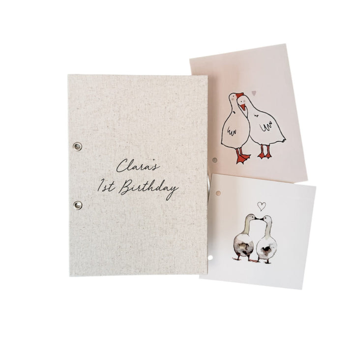 Custom Birthday Card Organiser - Linen Greetings Card Holder D55