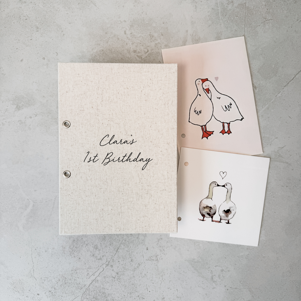Custom Birthday Card Organiser - Linen Greetings Card Holder D55