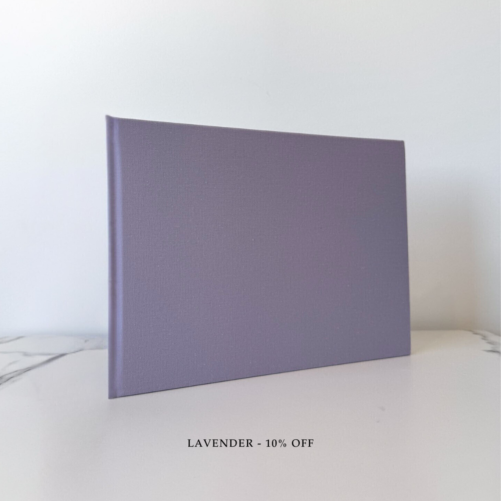 Custom Wedding Guest Book - Linen Landscape D16