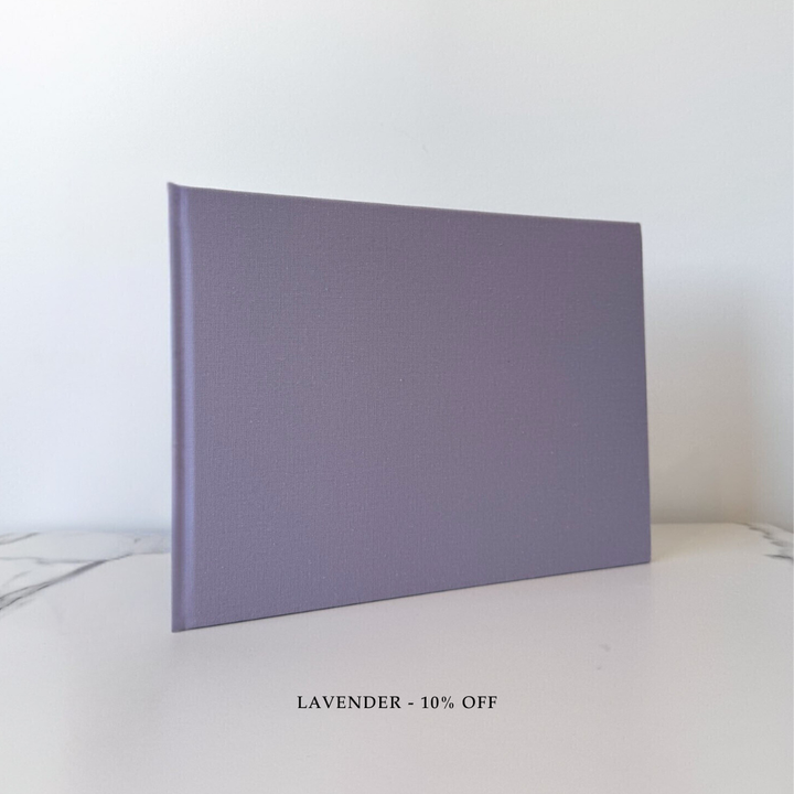 Custom Wedding Guest Book - Linen Landscape D16